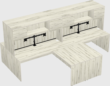 Quad l-shaped office desks