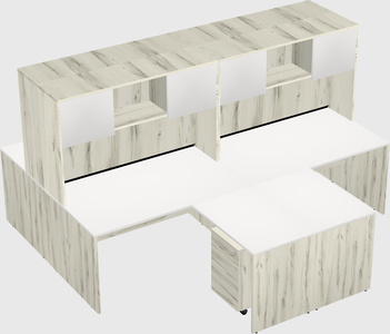 Quad l-shaped office desks