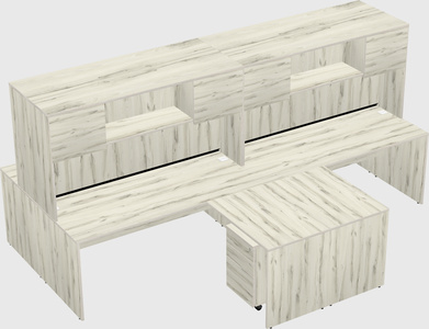 Quad l-shaped office desks