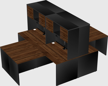 Quad l-shaped office desks