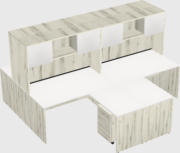 Quad l-shaped office desks