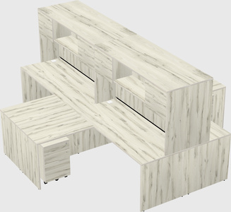 Quad l-shaped office desks