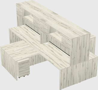 Quad l-shaped office desks