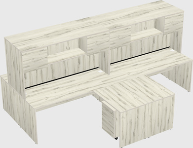 Quad l-shaped office desks