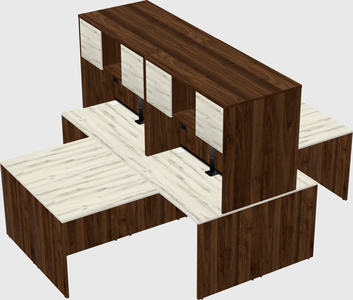 Quad l-shaped office desks