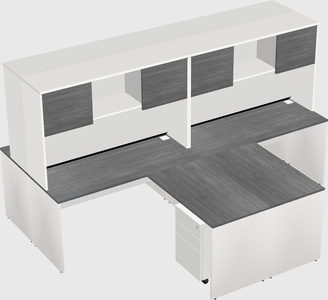 Quad l-shaped office desks