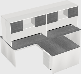 Quad l-shaped office desks