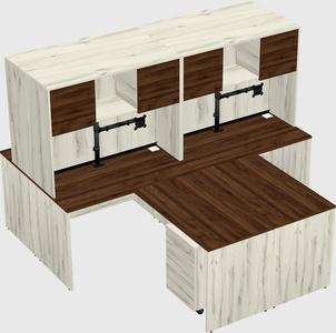 Quad l-shaped office desks