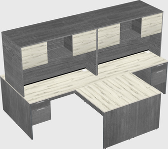 Quad l-shaped office desks