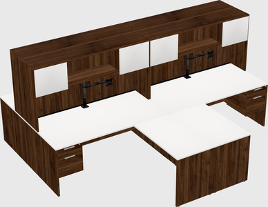 Quad l-shaped office desks