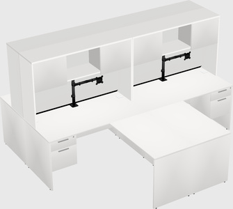 Quad l-shaped office desks