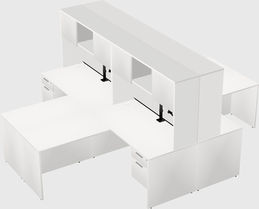 Quad l-shaped office desks