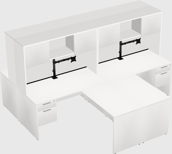 Quad l-shaped office desks
