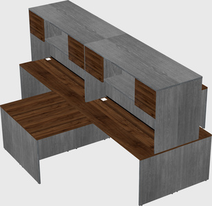 Quad l-shaped office desks