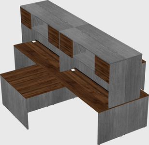 Quad l-shaped office desks