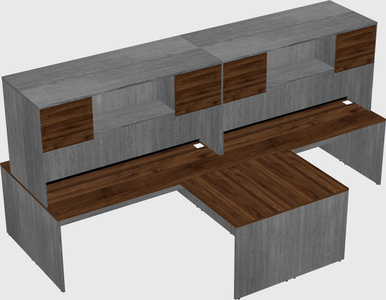 Quad l-shaped office desks