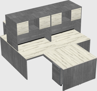 Quad l-shaped office desks