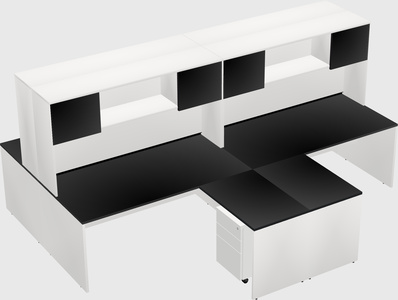 Quad l-shaped office desks