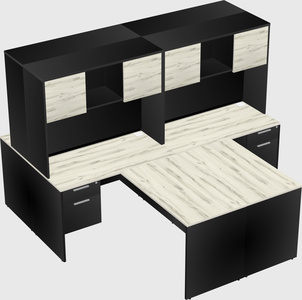 Quad l-shaped office desks