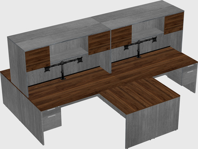 Quad l-shaped office desks