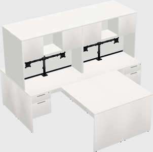 Quad l-shaped office desks