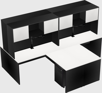 Quad l-shaped office desks