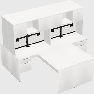 Quad l-shaped office desks