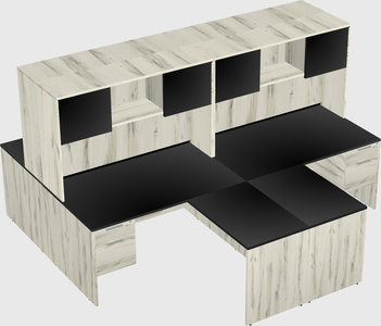 Quad l-shaped office desks