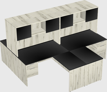 Quad l-shaped office desks
