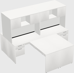 Quad l-shaped office desks