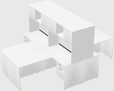 Quad l-shaped office desks