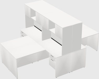 Quad l-shaped office desks