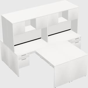 Quad l-shaped office desks