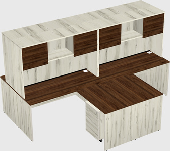 Quad l-shaped office desks