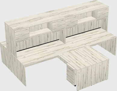 Quad l-shaped office desks