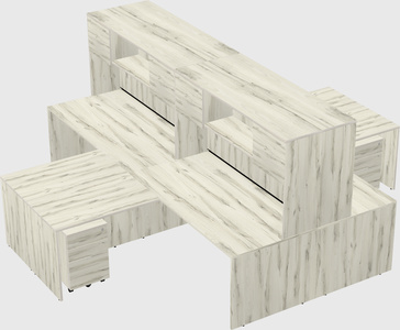 Quad l-shaped office desks