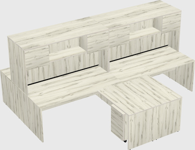 Quad l-shaped office desks