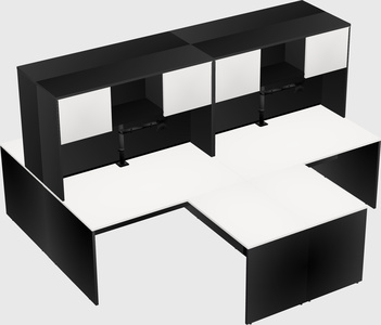 Quad l-shaped office desks