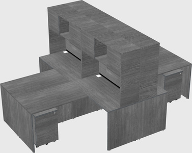 Quad l-shaped office desks