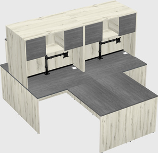 Quad l-shaped office desks