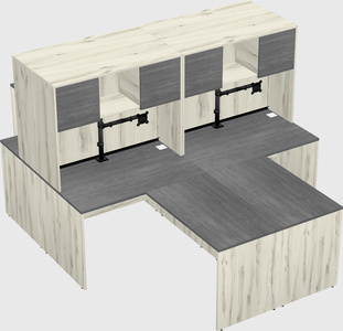 Quad l-shaped office desks