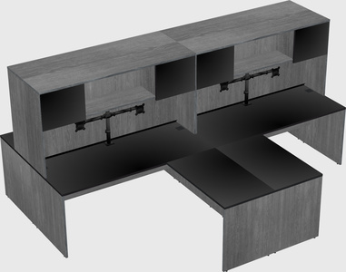 Quad l-shaped office desks