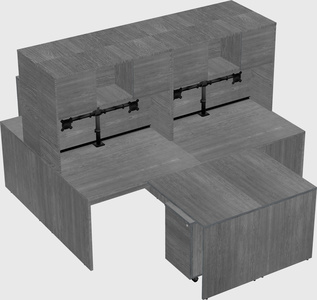 Quad l-shaped office desks