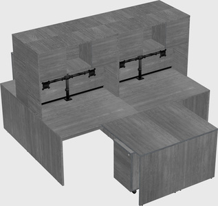 Quad l-shaped office desks