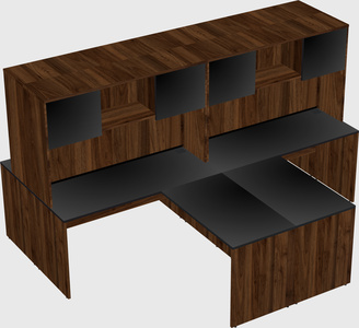 Quad l-shaped office desks
