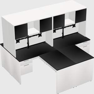Quad l-shaped office desks