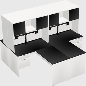 Quad l-shaped office desks