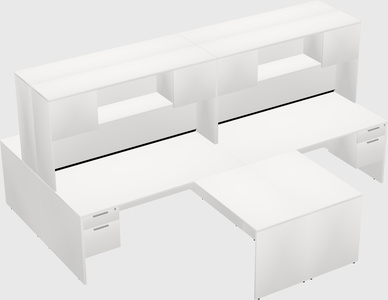 Quad l-shaped office desks