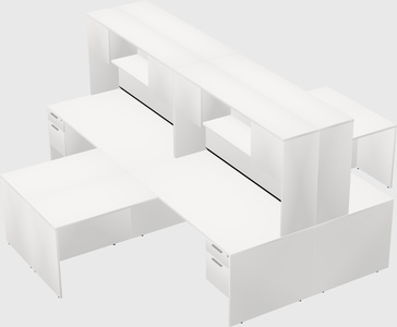 Quad l-shaped office desks