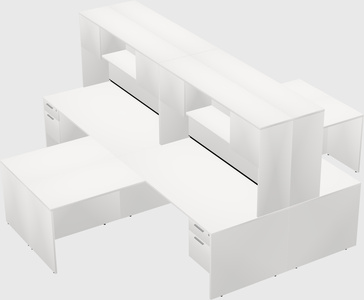 Quad l-shaped office desks